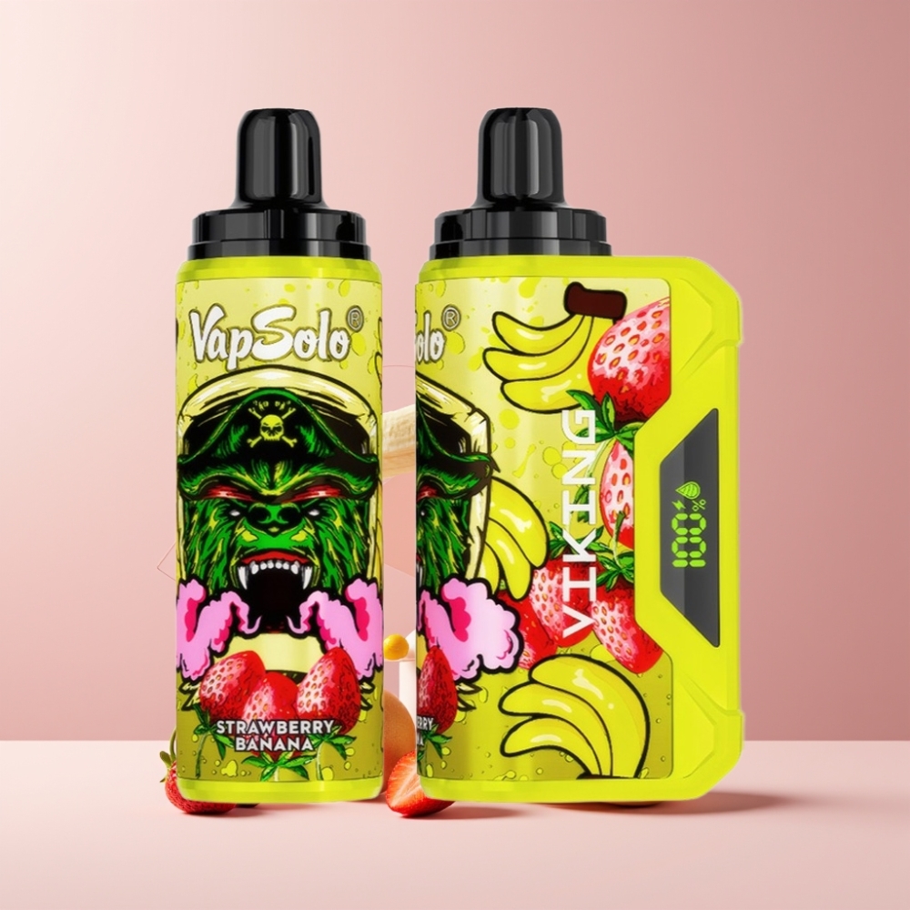 VapSolo VIKING 12000 Puff Italia Ingrosso Disposable Vape Fragola Banana 22ml 50mg