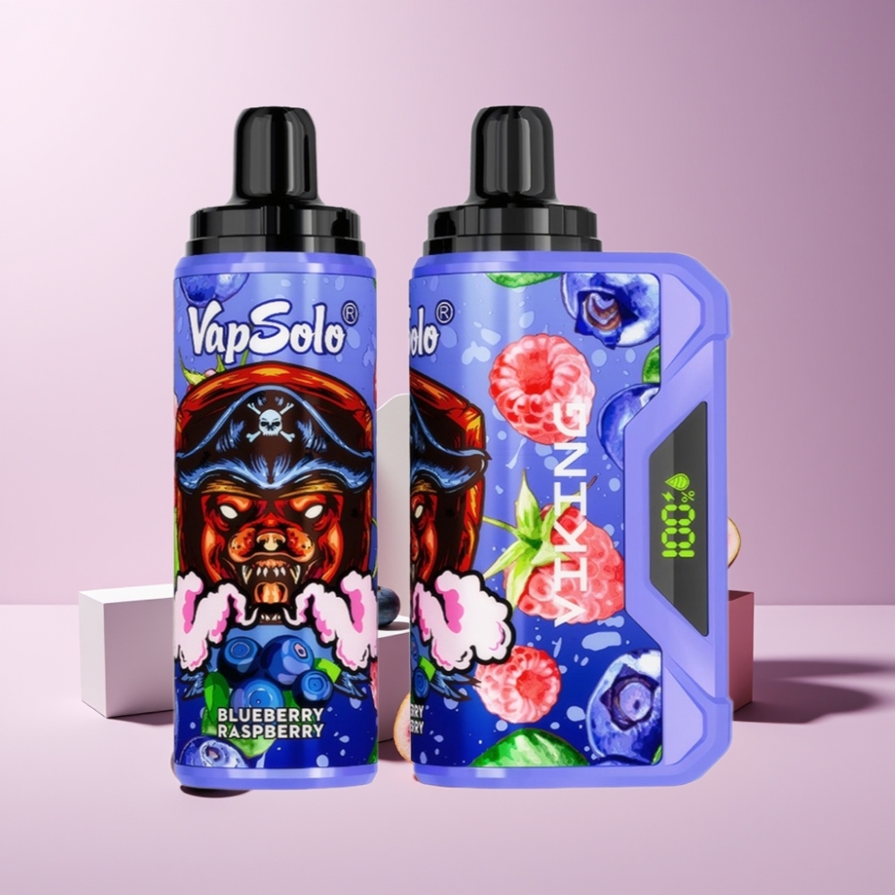 VapSolo VIKING 12000 Puff Italia Ingrosso Disposable Vape Mirtillo Lampone 22ml 20/50mg Tipo-C