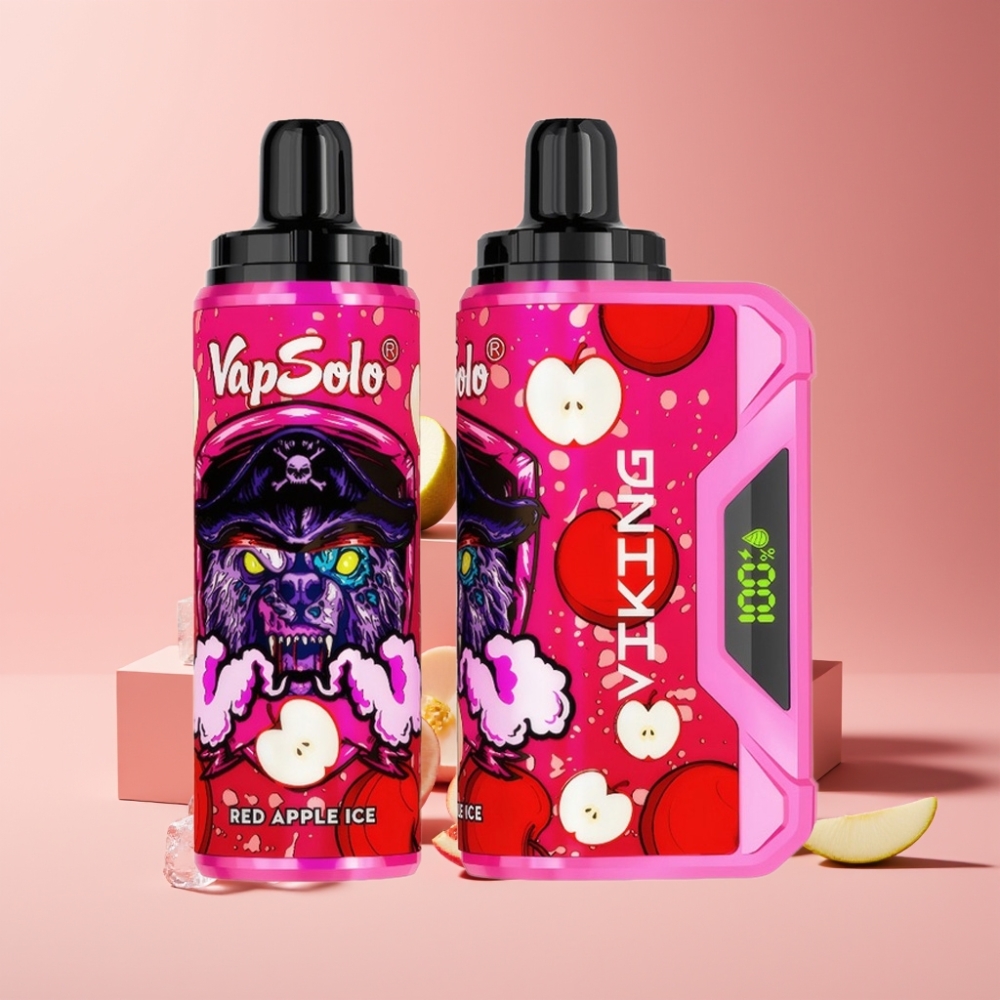 VapSolo VIKING Italia ingrosso 12000 Puff Mela Rossa Ice Disposable Vape 22ml 50mg Tipo-C