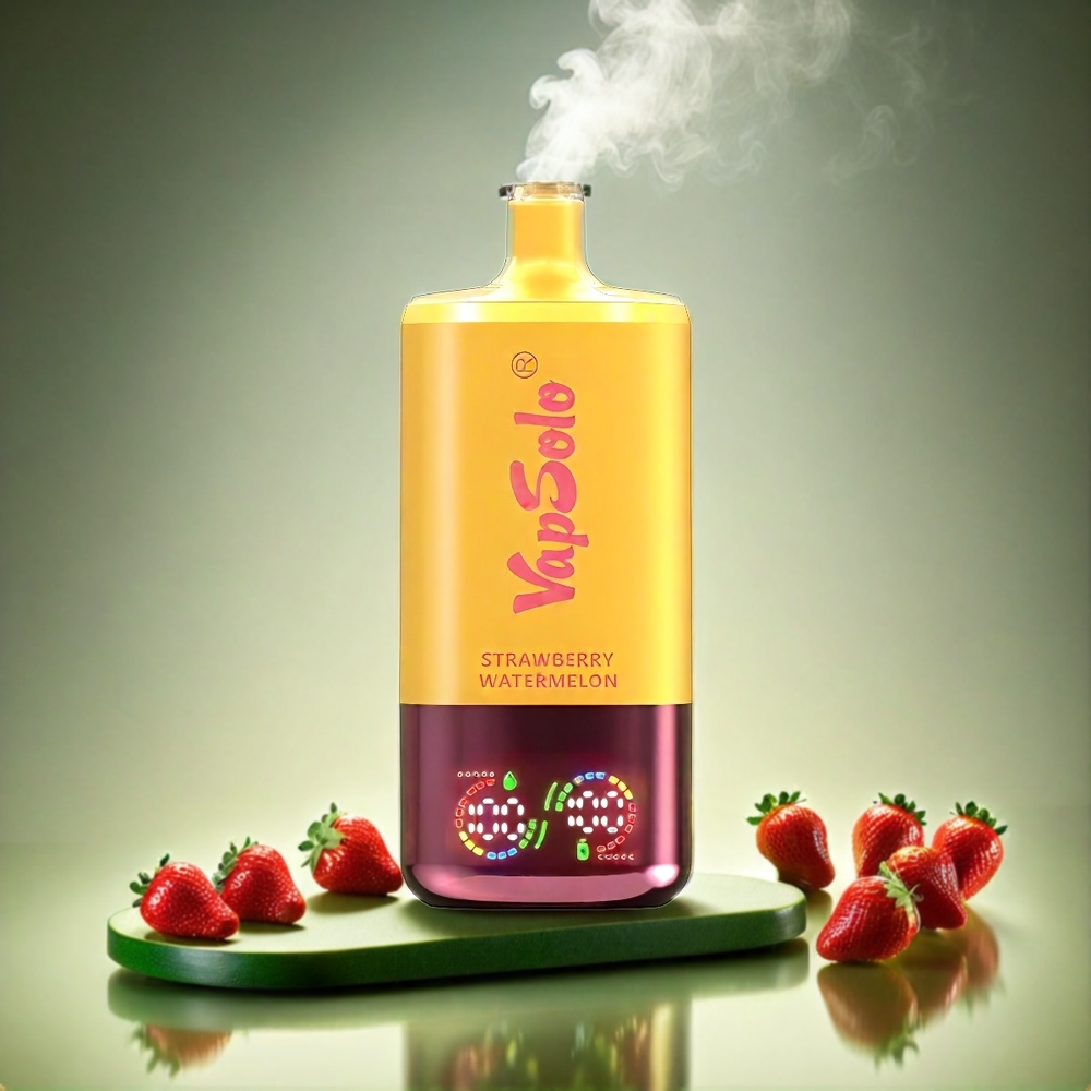 VapSolo Tripe 30000 Puffs Italia Ingrosso - Fragole Anguria & Limone Pesca - 40ml E-Liquido, Nicotina 20mg/ml o 50mg/ml, 3 Serbatoi, Ricarica Type-C