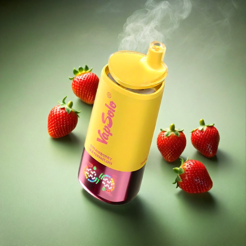 VapSolo Tripe 30000 Puffs Italia Ingrosso - Fragole Anguria & Limone Pesca - 40ml E-Liquido, Nicotina 20mg/ml o 50mg/ml, 3 Serbatoi, Ricarica Type-C