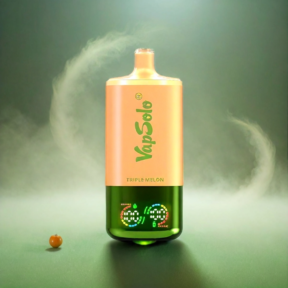 VapSolo Tripe 30000 Puffs Italia Ingrosso Triple Melone - 40ml E-Liquid, 3 Serbatoi, Tipo-C Ricarica
