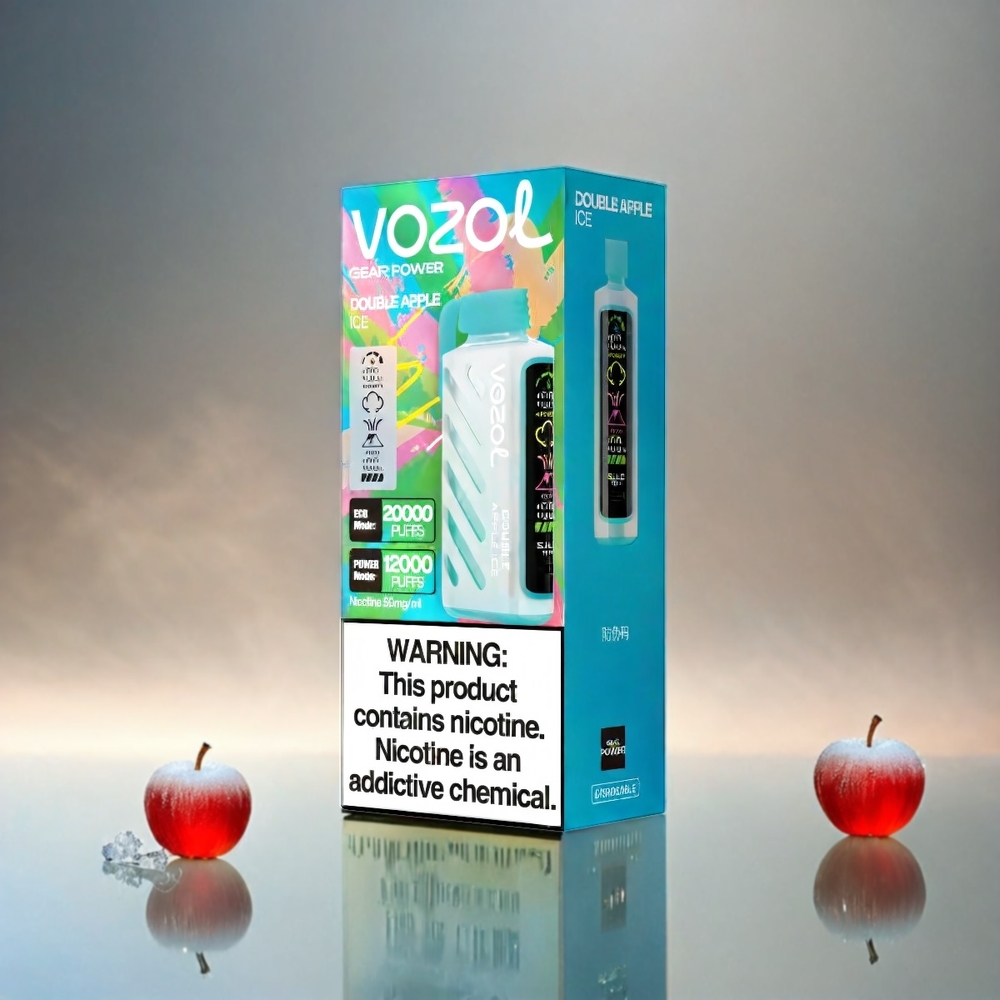 VOZOL Gear Power 20000 Puffs Italia Ingrosso Doppia Mela Ghiaccio S.i.L.C. Tech Bobina a doppia maglia 20mL 5% Nicotina