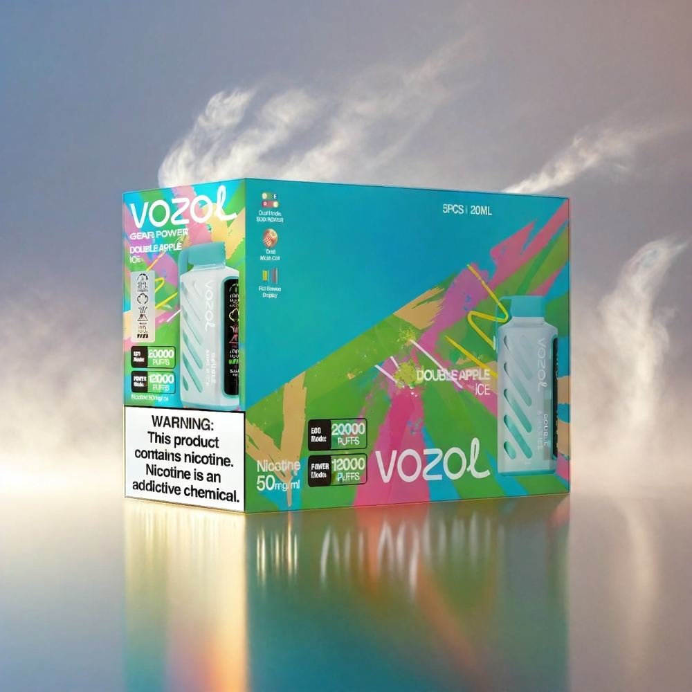 VOZOL Gear Power 20000 Puffs Italia Ingrosso Doppia Mela Ghiaccio S.i.L.C. Tech Bobina a doppia maglia 20mL 5% Nicotina