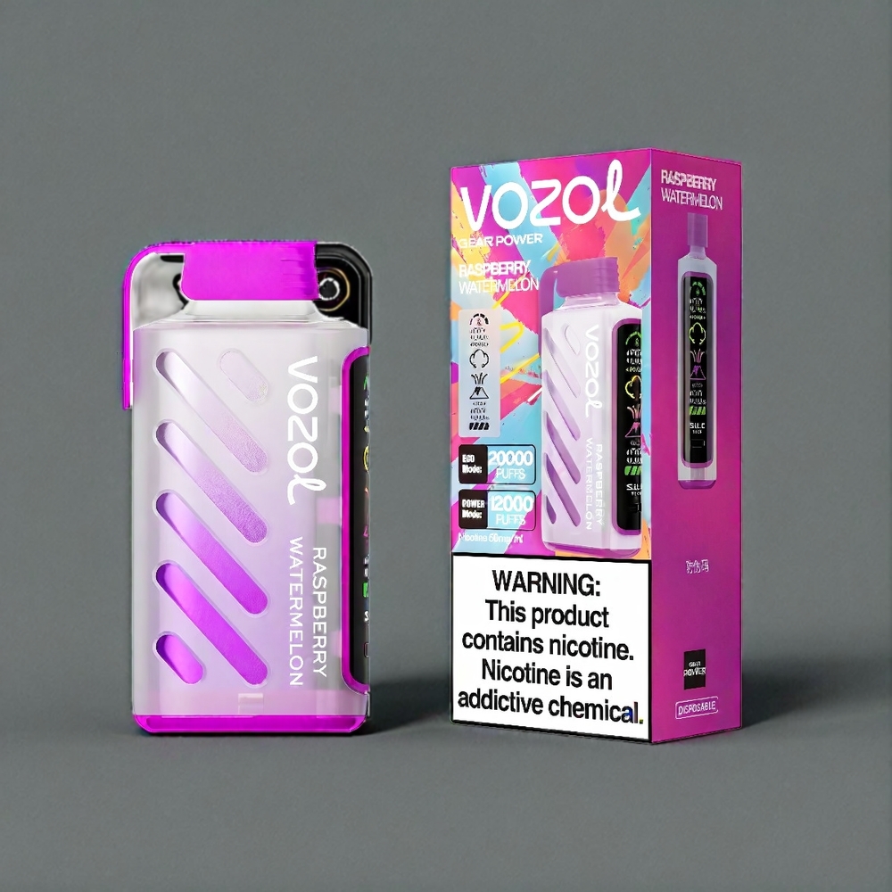 VOZOL Gear Power 20000 Puffs Italia Ingrosso – Lampone Anguria con Display Full Screen, 20mL E-Liquido, 5% Nicotina, Bobina a doppia maglia