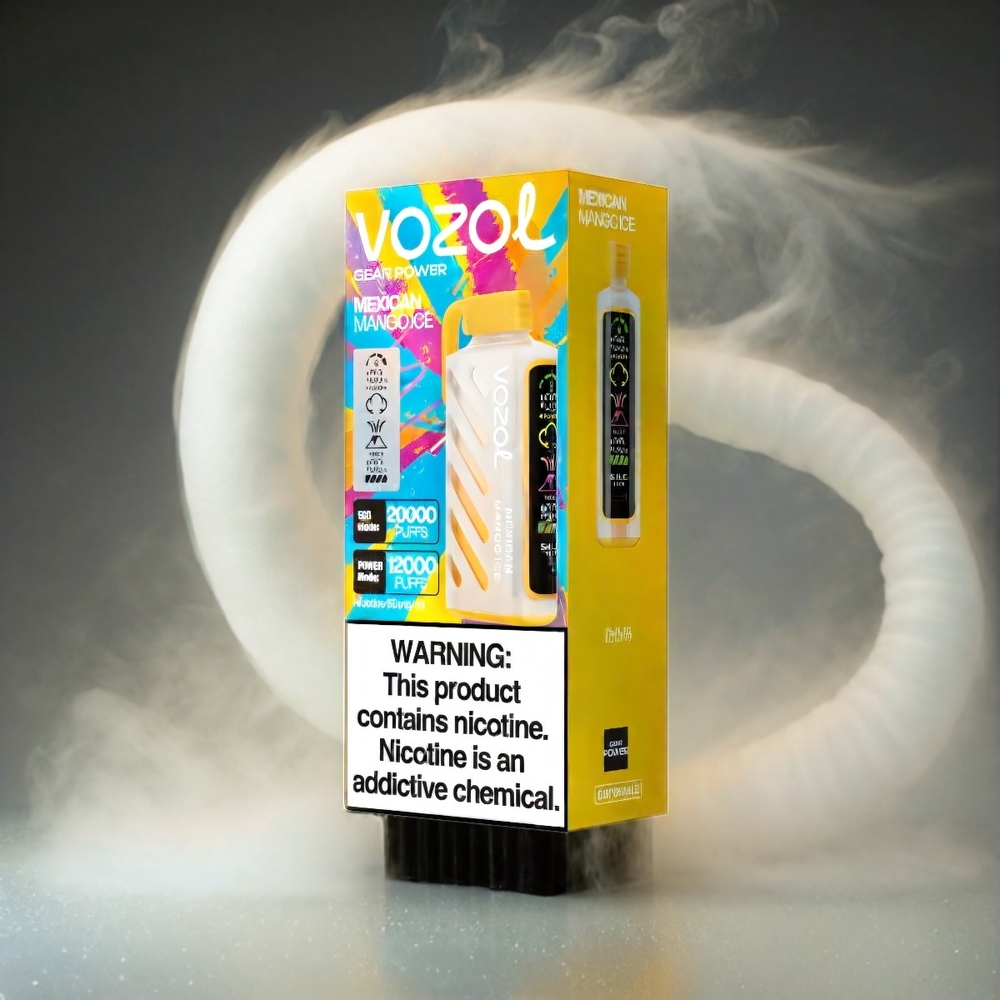 VOZOL Gear Power 20000 Puffs Italia Ingrosso Mango Messicano Ghiacciato con S.i.L.C. Tech, 20mL, 5% Nicotina, Doppia Mesh Coil