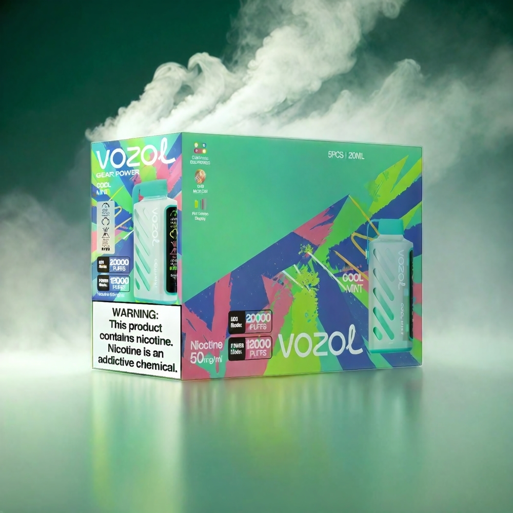 VOZOL Gear Power 20000 Puffs Italia Ingrosso S.i.L.C. Tech 20mL Menta Fresca Bobina a doppia maglia Full Screen Display 50mg