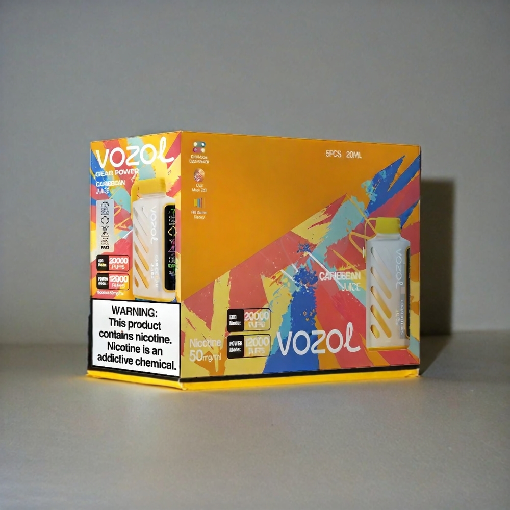 VOZOL Gear Power 20000 Puffs Italia Ingrosso - Succo ai Frutti dei Caraibi con Tecnologia S.i.L.C., Schermo Integrale, 20mL, 5% Nicotina, Doppia Mesh Coil