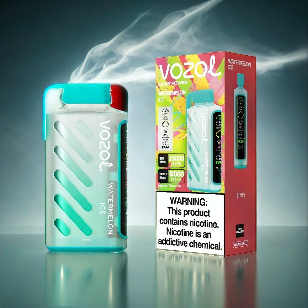 VOZOL Gear Power Italia Ingrosso 20000 Puffs Anguria Ghiaccio - S.i.L.C. Tech, Bobina a doppia maglia, 20mL, 5% Nicotina, Schermo Intero