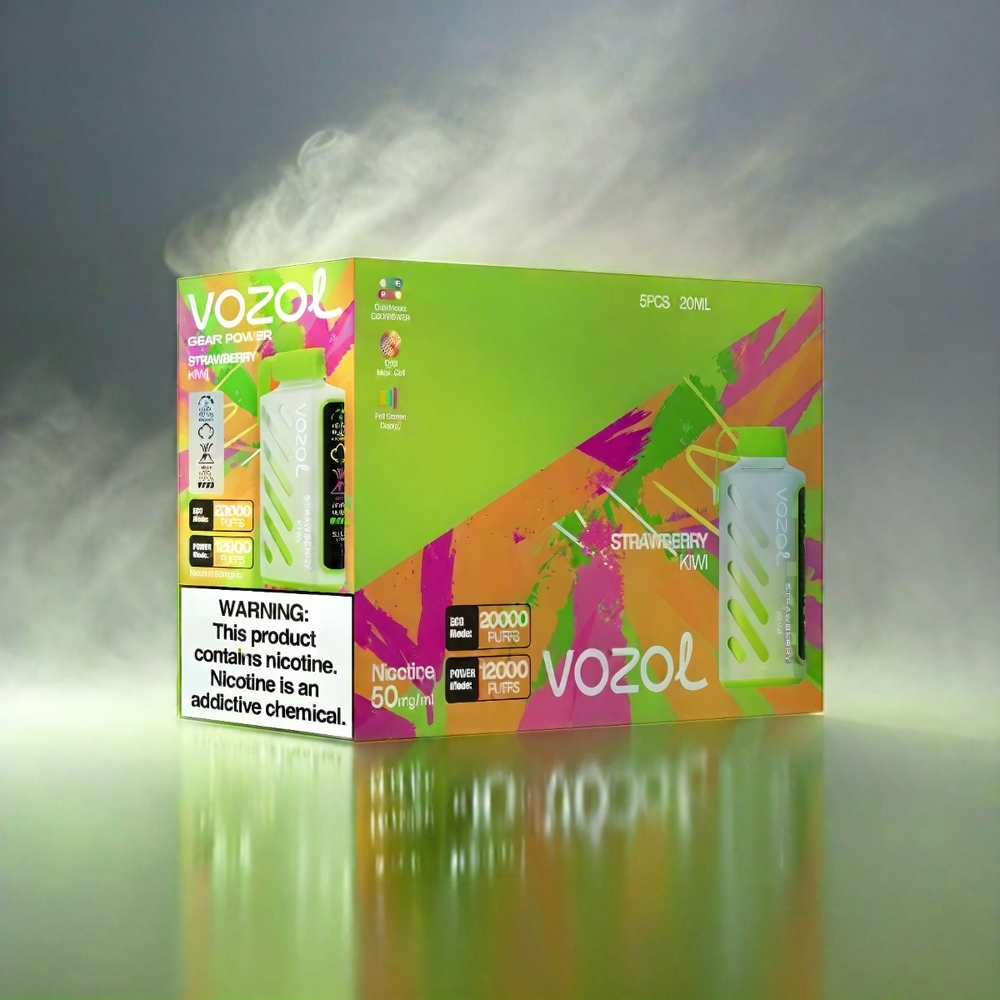 VOZOL Gear Power Italia Ingrosso 20000 Puffs Fragola Kiwi con Tecnologia S.i.L.C., Display Integrale, Bobina a doppia maglia e 20mL di E-Liquido Prec
