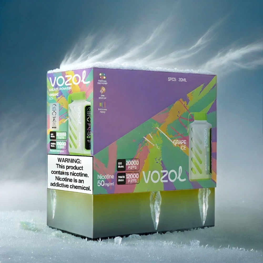VOZOL Gear Power Italia Ingrosso 20000 Puffs Grappolo Ghiaccio con Display a Schermo Intero e Bobina a doppia maglia 20mL 50mg