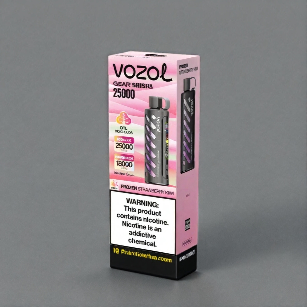 VOZOL Gear ShItalia Ingrosso 25000 Puffs - Fragola Kiwi Ghiacciata, 30 Gusti Deliziosi, S.i.L.C Tech, Doppia Mesh, Batteria 1000mAh, Nicotina 3mg/ml, 5mg/ml
