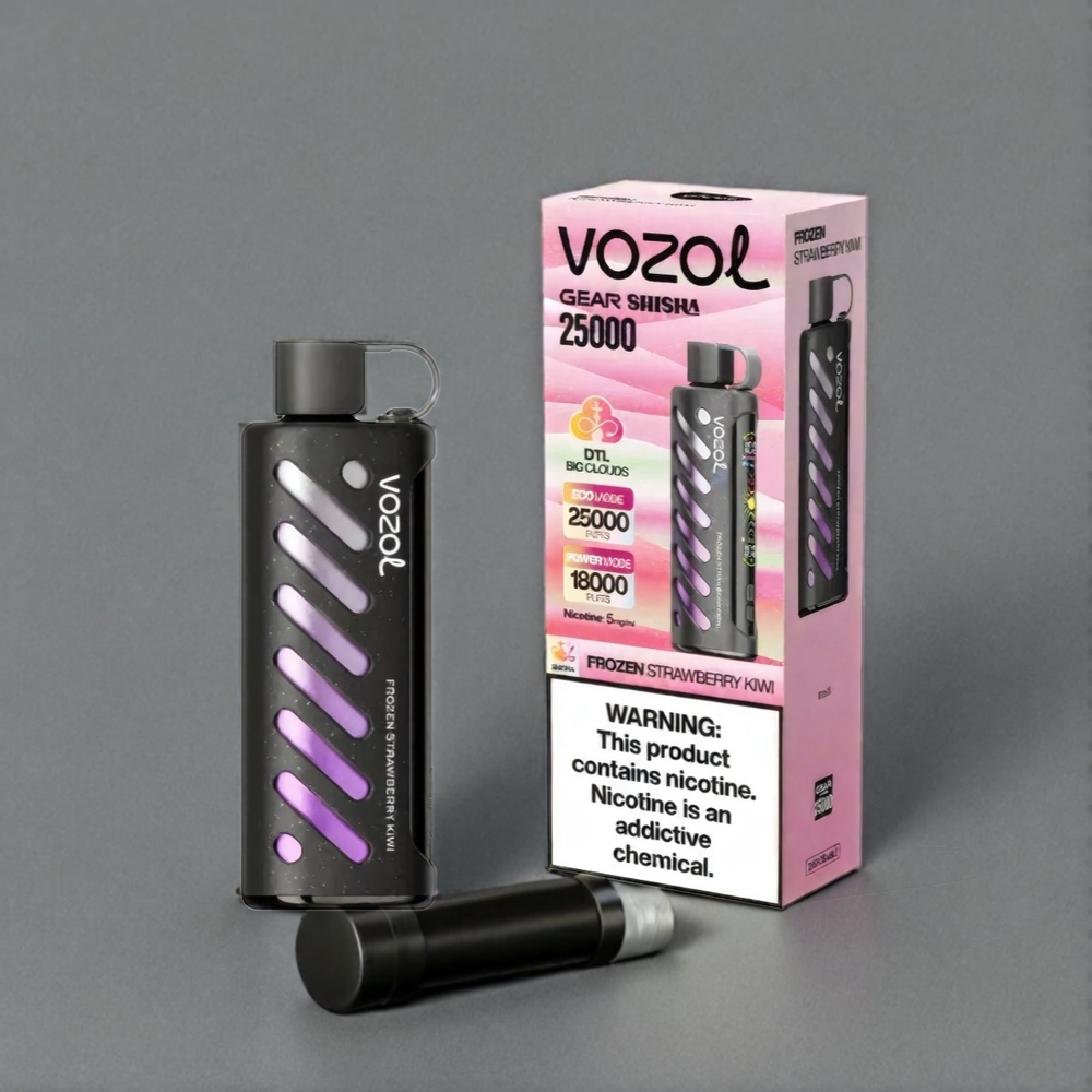 VOZOL Gear ShItalia Ingrosso 25000 Puffs - Fragola Kiwi Ghiacciata, 30 Gusti Deliziosi, S.i.L.C Tech, Doppia Mesh, Batteria 1000mAh, Nicotina 3mg/ml, 5mg/ml