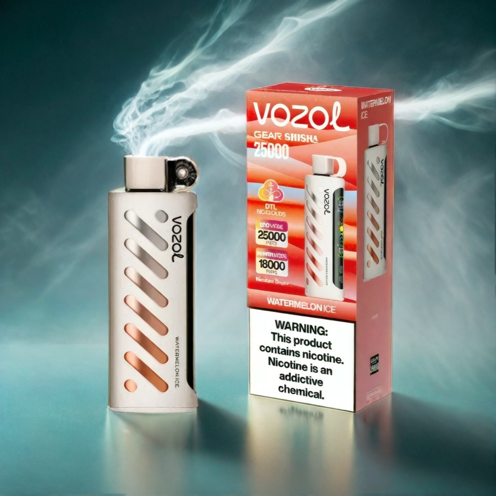 VOZOL Gear Shisha 25000 Puffs Italia Ingrosso - Anguria Ghiacciata con S.i.L.C Tech, Doppia Mesh, 1000mAh, 3mg/5mg