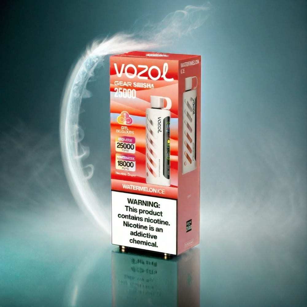 VOZOL Gear Shisha 25000 Puffs Italia Ingrosso - Anguria Ghiacciata con S.i.L.C Tech, Doppia Mesh, 1000mAh, 3mg/5mg