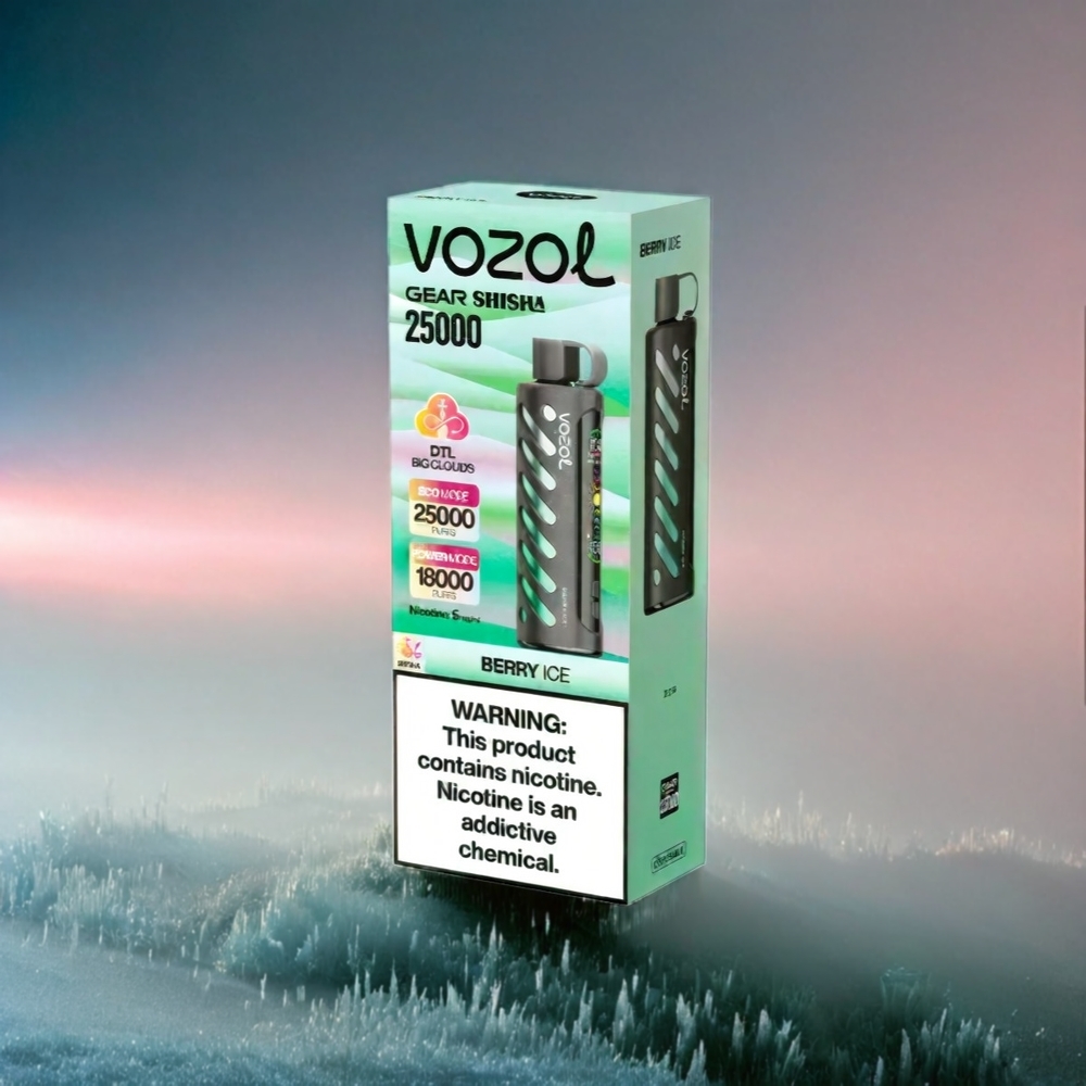VOZOL Gear Shisha 25000 Puffs Italia Ingrosso - Berry Ice (Ghiaccio di Frutti di Bosco), 30 Gusti Deliziosi, 1000mAh, S.i.L.C Tech, Dual Mesh Dual Modes, 3mg/5mg Nicotina