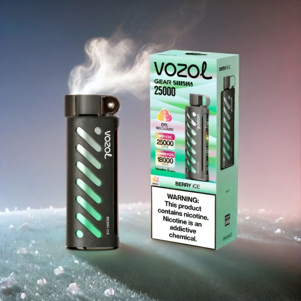 VOZOL Gear Shisha 25000 Puffs Italia Ingrosso - Berry Ice (Ghiaccio di Frutti di Bosco), 30 Gusti Deliziosi, 1000mAh, S.i.L.C Tech, Dual Mesh Dual Modes, 3mg/5mg Nicotina