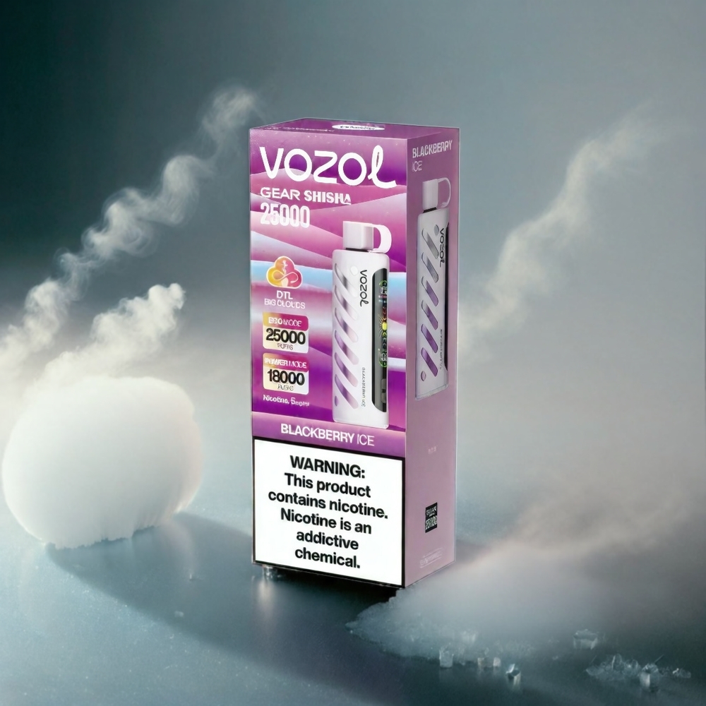 VOZOL Gear Shisha 25000 Puffs Italia Ingrosso - Blackberry Ice con S.i.L.C Tech, Dual Mesh, 1000mAh, 3mg/5mg Nicotine