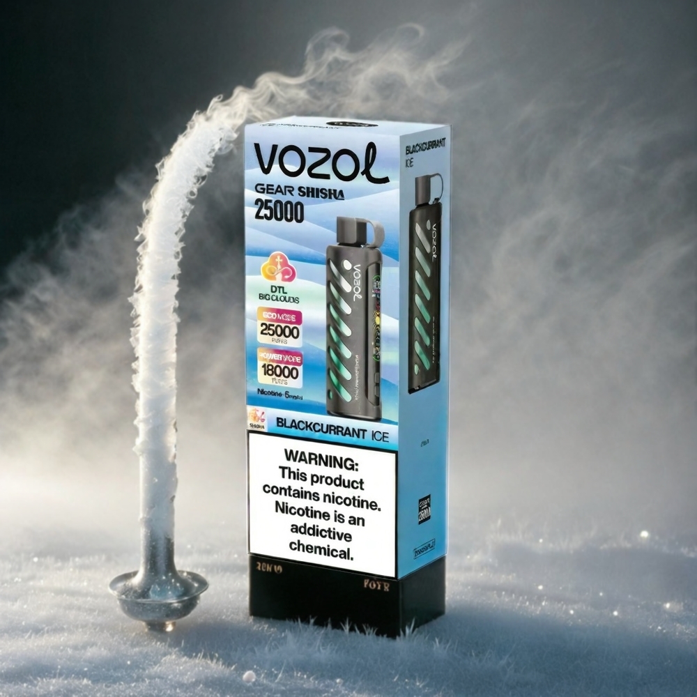 VOZOL Gear Shisha 25000 Puffs Italia Ingrosso - Blackcurrant Ice (Gelso Nero Ghiaccio), 30 Gusti Deliziosi, Dual Mesh, Batteria 1000mAh, Nicotina 3mg/5mg, Tech S.i.L.C