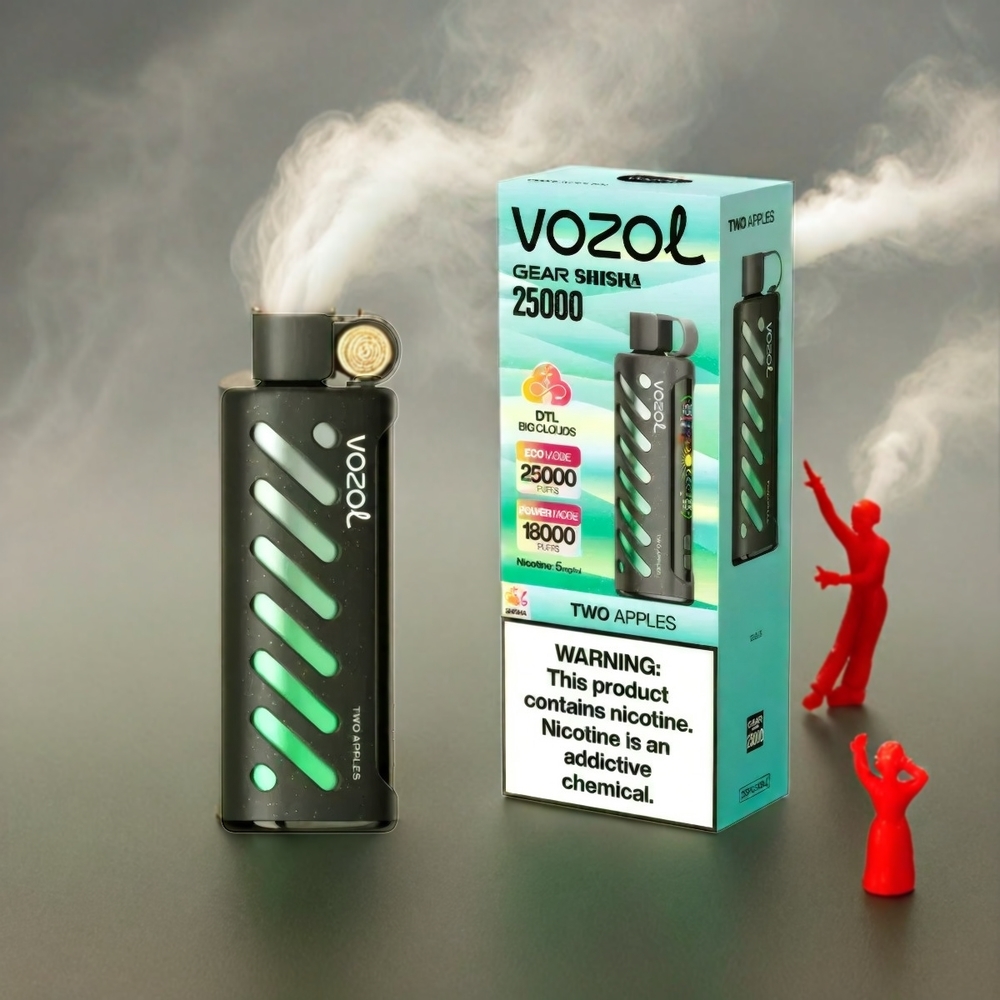 VOZOL Gear Shisha 25000 Puffs Italia Ingrosso - Due Mele, 30 Gusti Deliziosi, S.i.L.C Tech, Doppia Mesh, Batteria 1000mAh, Nicotina 3mg/ml-5mg/ml