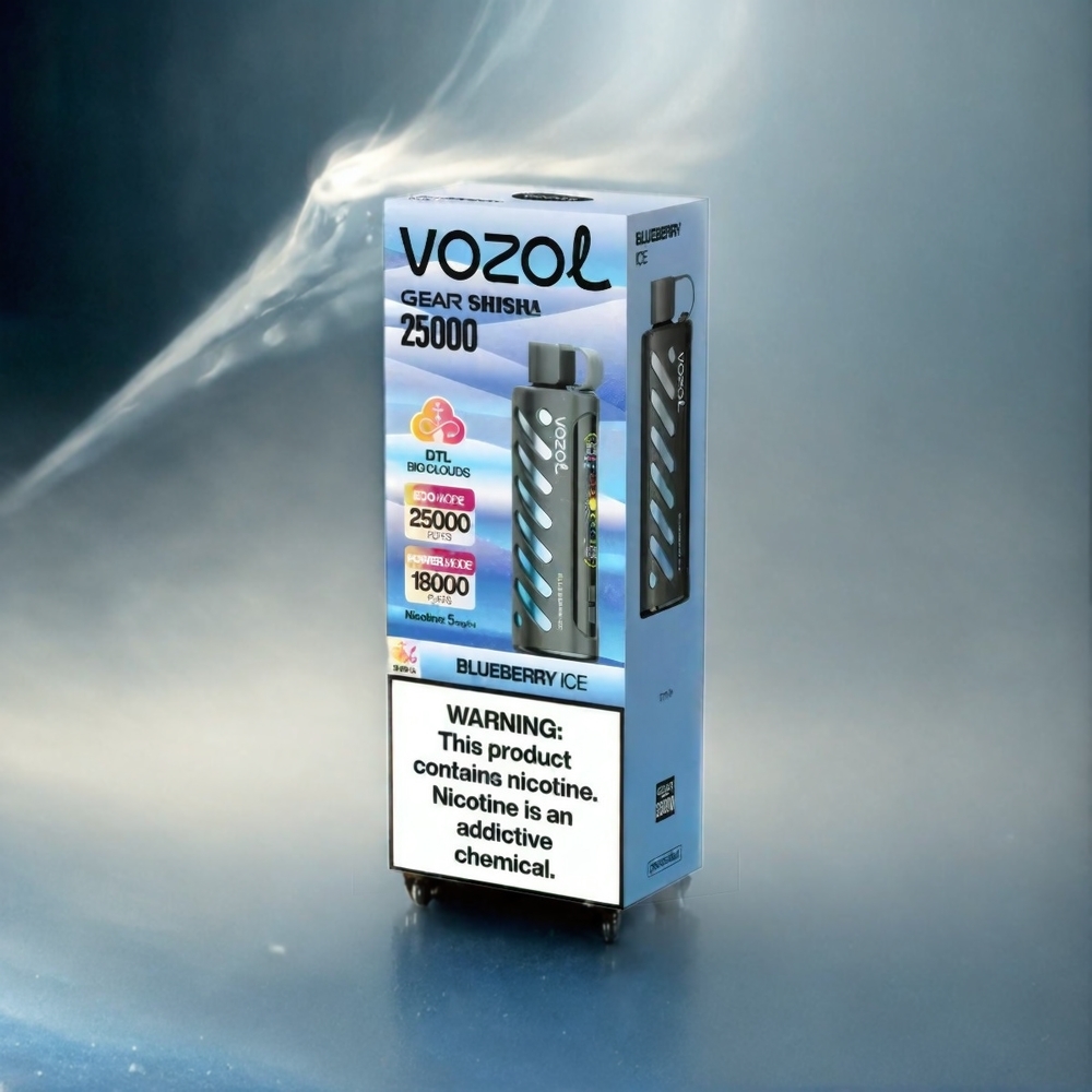 VOZOL Gear Shisha 25000 Puffs Italia Ingrosso – Menta Blu Ghiacciata, 30 Gusti Deliziosi, Batteria 1000mAh, S.i.L.C Tech, Dual Mesh Dual Modes, Nicotina 3mg/ml o 5mg/ml