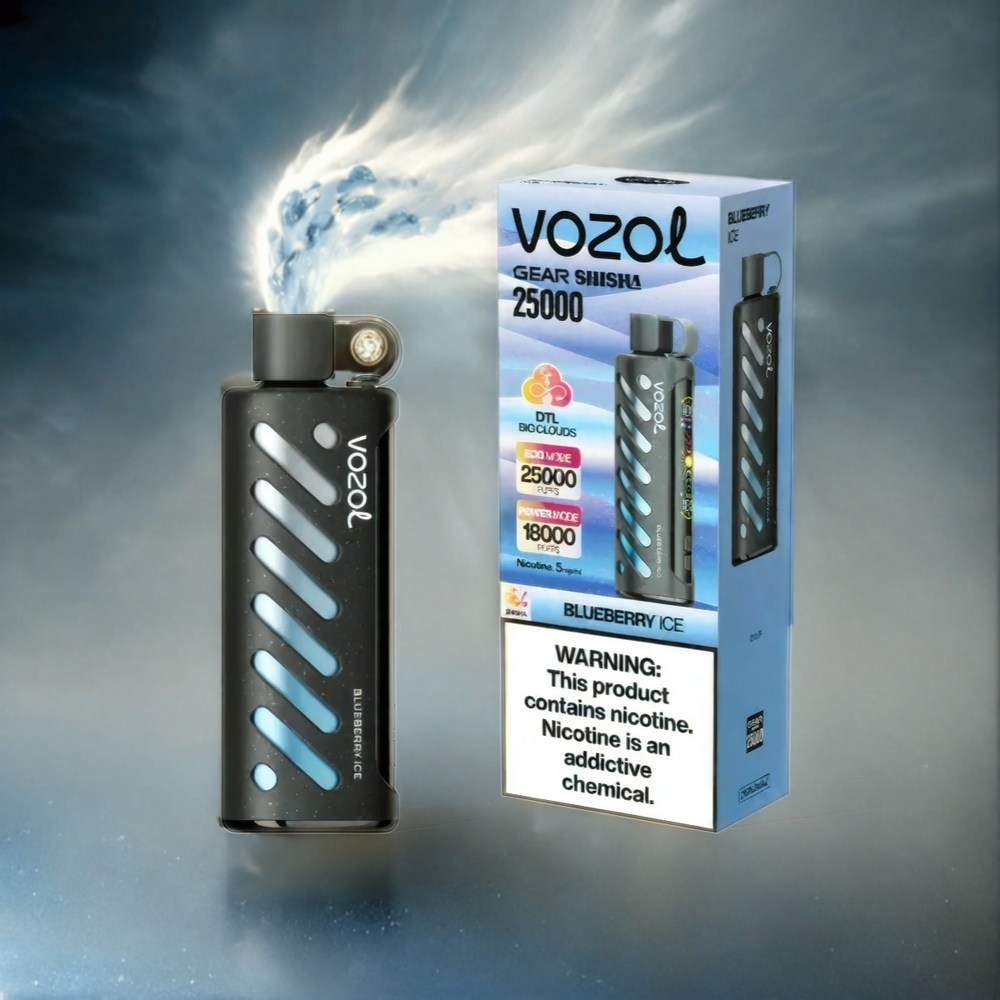 VOZOL Gear Shisha 25000 Puffs Italia Ingrosso – Menta Blu Ghiacciata, 30 Gusti Deliziosi, Batteria 1000mAh, S.i.L.C Tech, Dual Mesh Dual Modes, Nicotina 3mg/ml o 5mg/ml