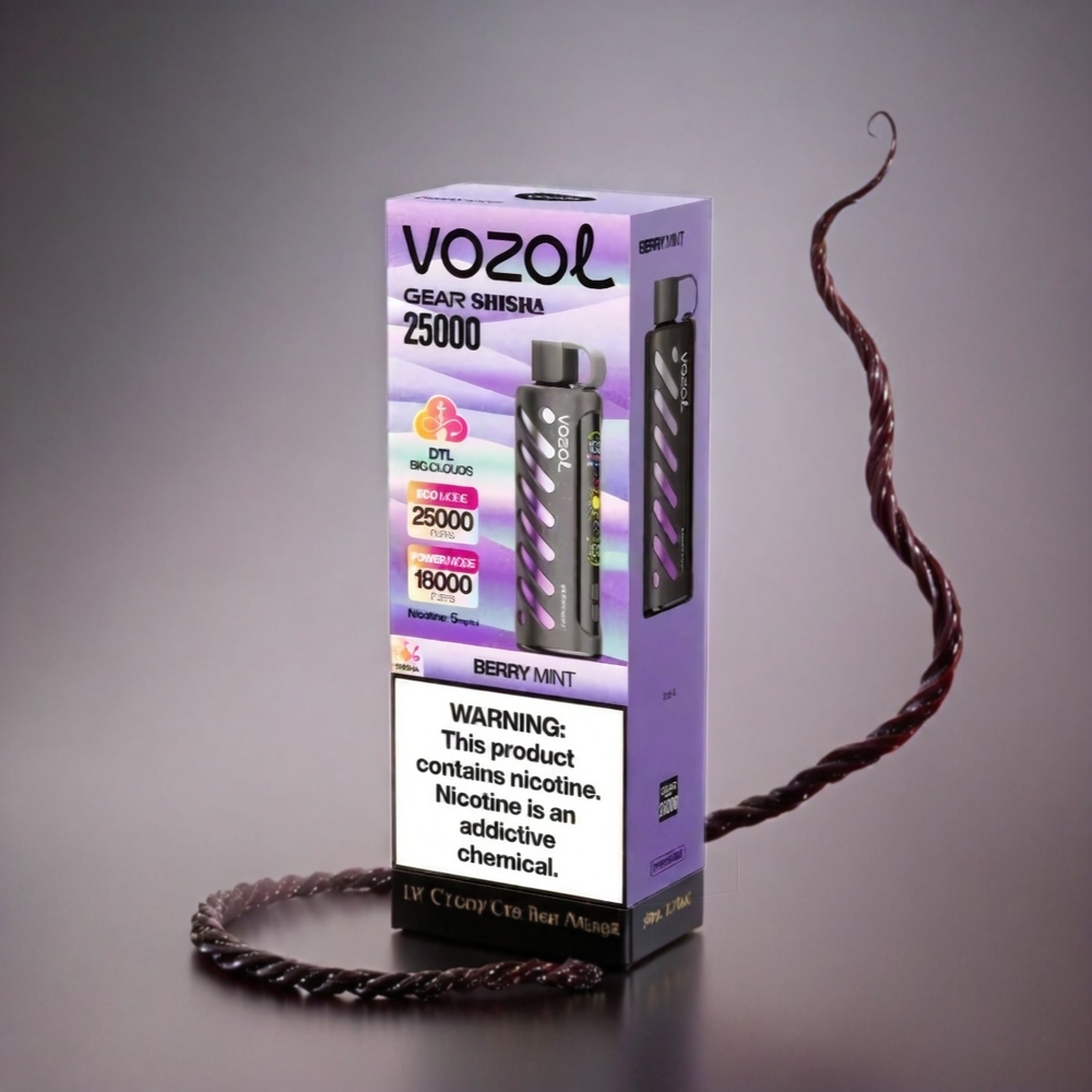 VOZOL Gear Shisha 25000 Puffs Italia Ingrosso - Menta e Frutti di Bosco, 30 Gusti Deliziosi, Tecnologia S.i.L.C, Doppia Mesh, Batteria 1000mAh, Nicotina 3mg/ml e 5mg/ml