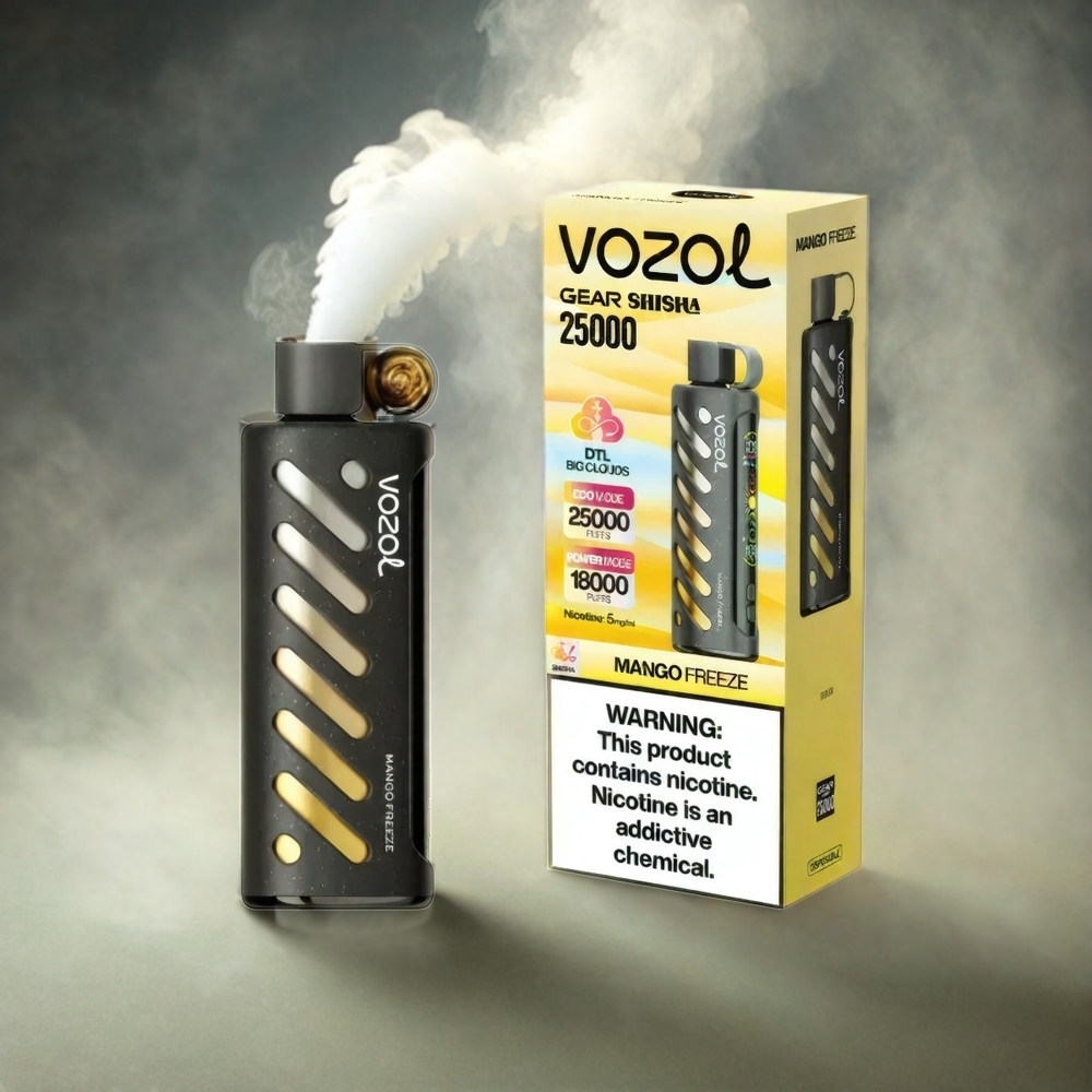 VOZOL Gear Shisha Italia Ingrosso 25000 Puffs Dual Mesh - Mango Freeze con S.i.L.C Tech e 30 Gusti Deliziosi, Batteria 1000mAh, Nicotina 3mg/5mg