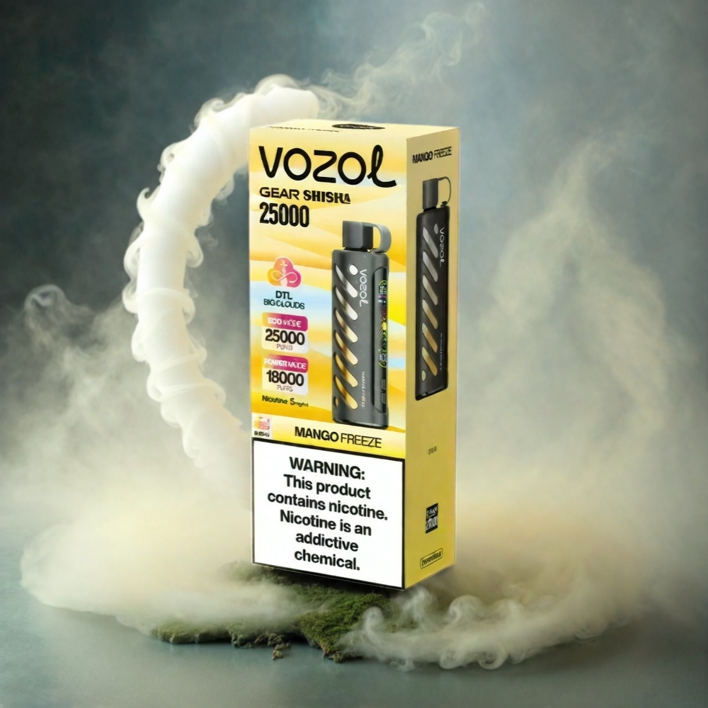 VOZOL Gear Shisha Italia Ingrosso 25000 Puffs Dual Mesh - Mango Freeze con S.i.L.C Tech e 30 Gusti Deliziosi, Batteria 1000mAh, Nicotina 3mg/5mg
