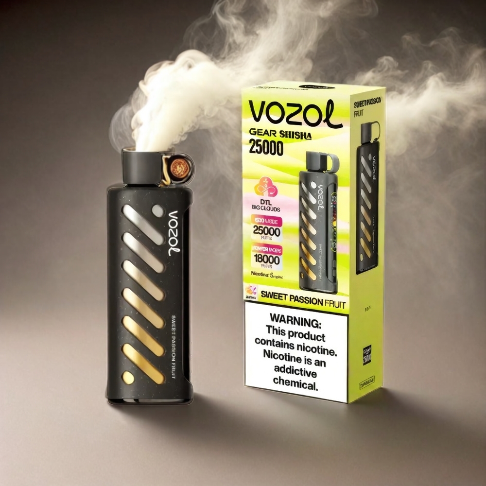 VOZOL Gear Shisha Italia Ingrosso 25000 Puffs - Frutto della Passione Dolce, 30 Gusti Deliziosi, S.i.L.C Tech, Doppia Modalità Mesh, Batteria 1000mAh, Nicotina 3mg/5mg