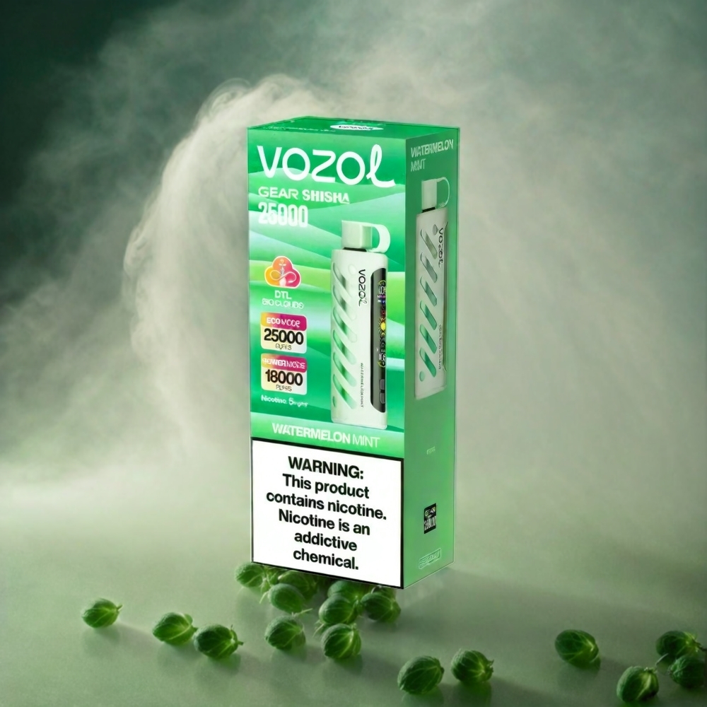 VOZOL Gear Shivia 25000 Puffs Italia Ingrosso - Anguria Menta, 30 Gusti Deliziosi, S.i.L.C Tech, Doppia Mesh, Batteria 1000mAh, Nicotina 3mg/ml/5mg/ml