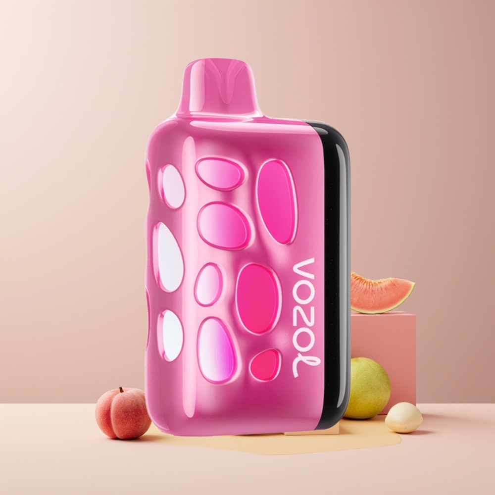 VOZOL RAVE 40000 Italia ingrosso Disposable Vape Fragola Pesca – 270° Glow, Beat-Sync, 80% in 20 Min