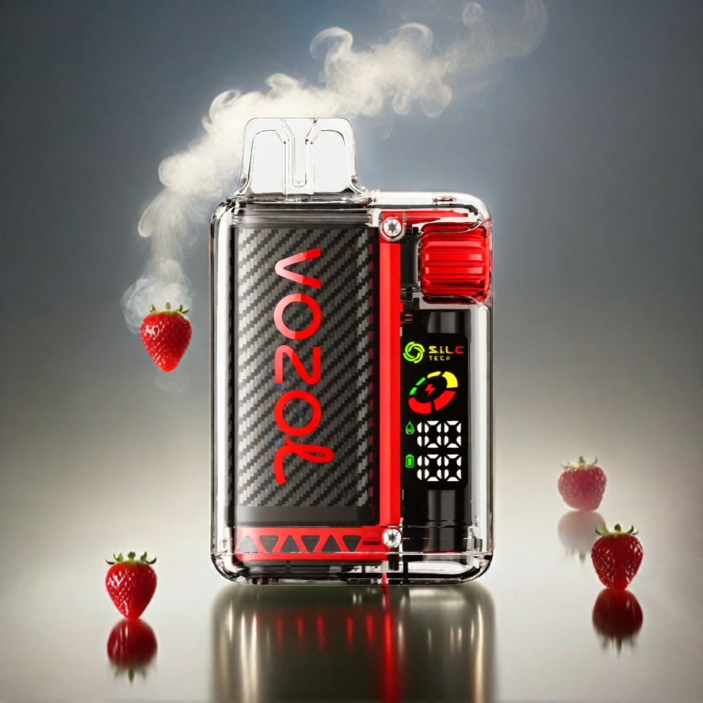 VOZOL Vista 20000 Puffs Italia Ingrosso Ricaricabile - Fragola Lampone Ciliegia, 650mAh, 2% Nicotina, OLED, S.i.L.C Tech Bobina a doppia maglia, MCU Chip, 65% PCR, TPD, MTL, 6 Livelli di Potenza
