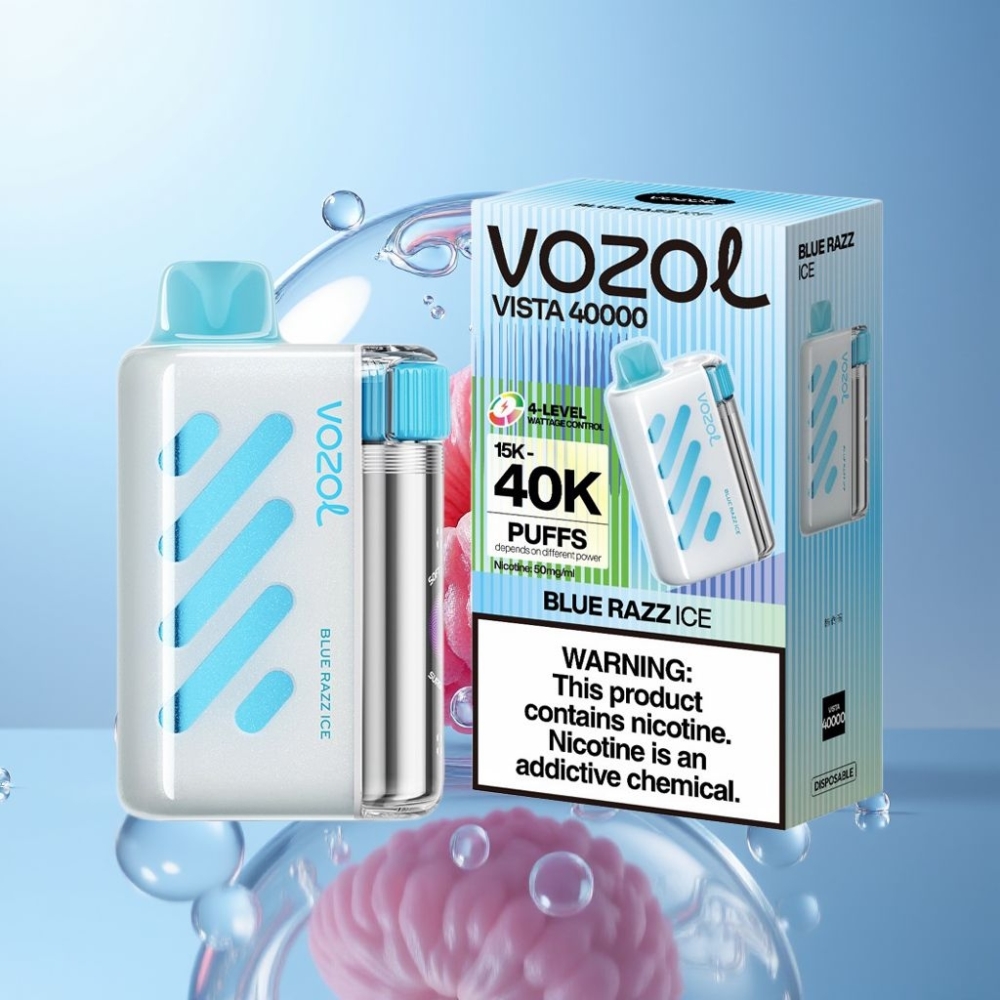 VOZOL VISTA 40000 Puff Italia Ingrosso MTL Ricaricabile 1000mAh 2% Blu Razz Ghiaccio Mesh Display S.i.L.C