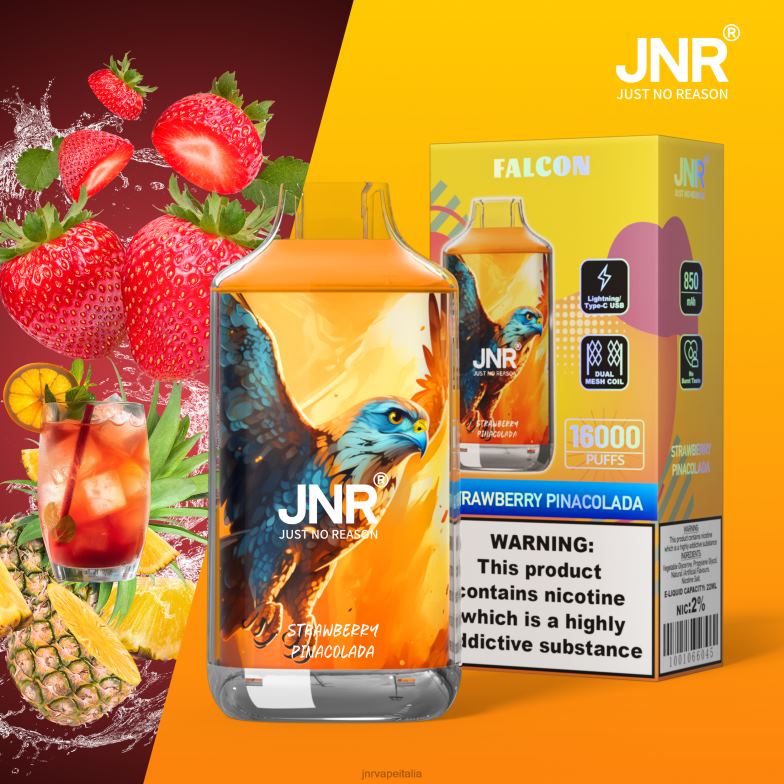 JNR Vape Review - jnr falco Pincolada alle fragole 4H28D202